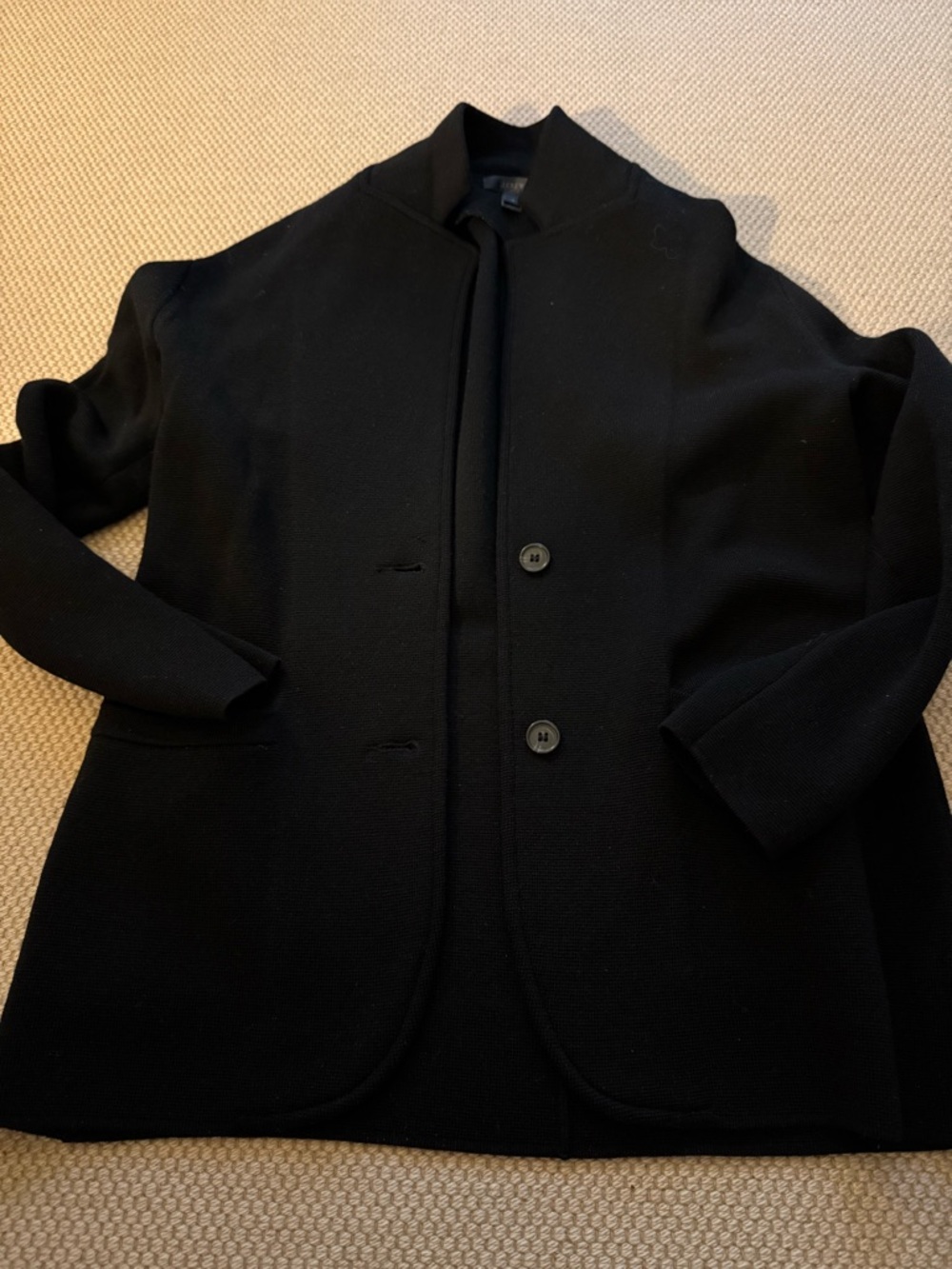 J Crew Women’s Black Knit Button-Front Jacket - XS